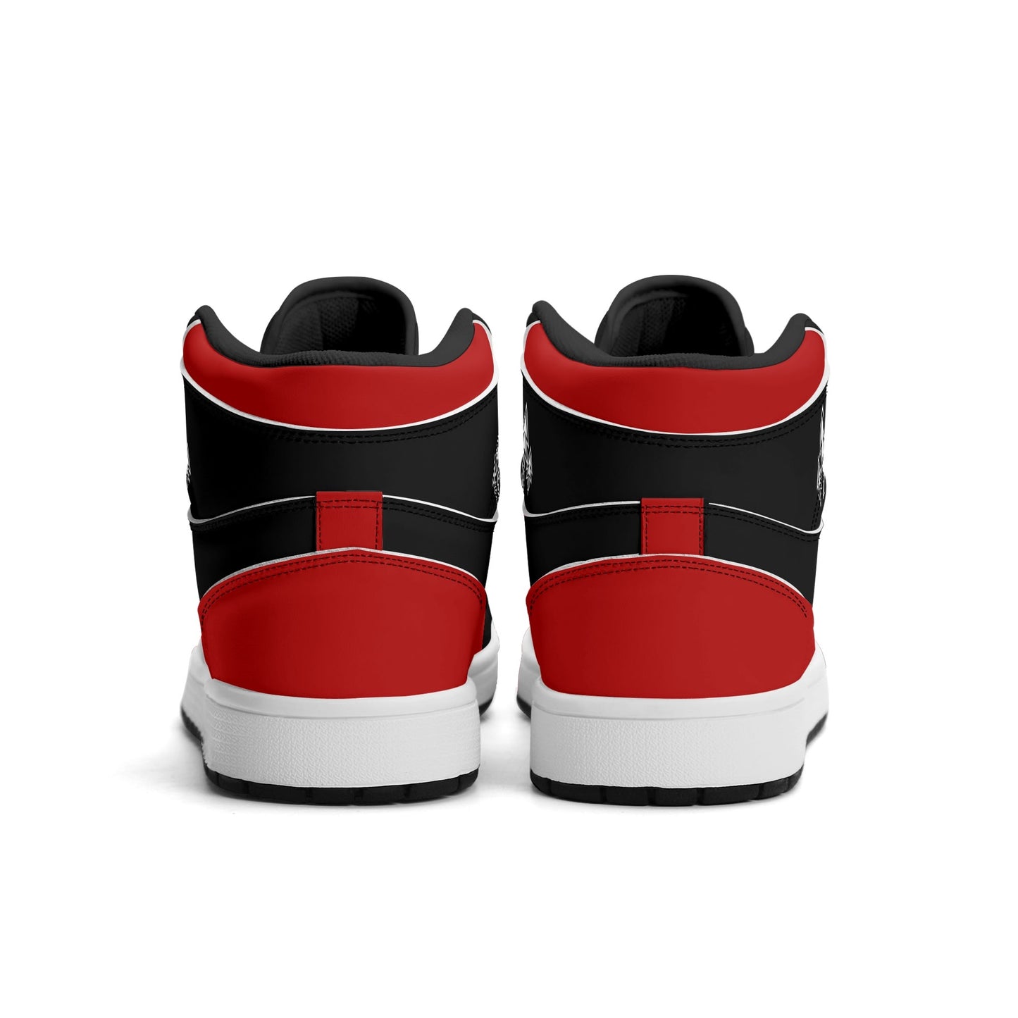 Portland basketball-inspired high top sneakers in black with all-over city graphic printed upper