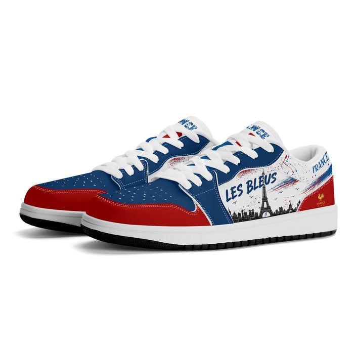 France Soccer Flag Shoes - Jamrock Low Sneakers - Les Bleus Pride