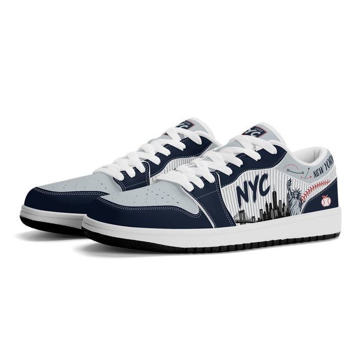 New York Baseball-Inspired Low Top Sneakers Navy - Jamrock Low