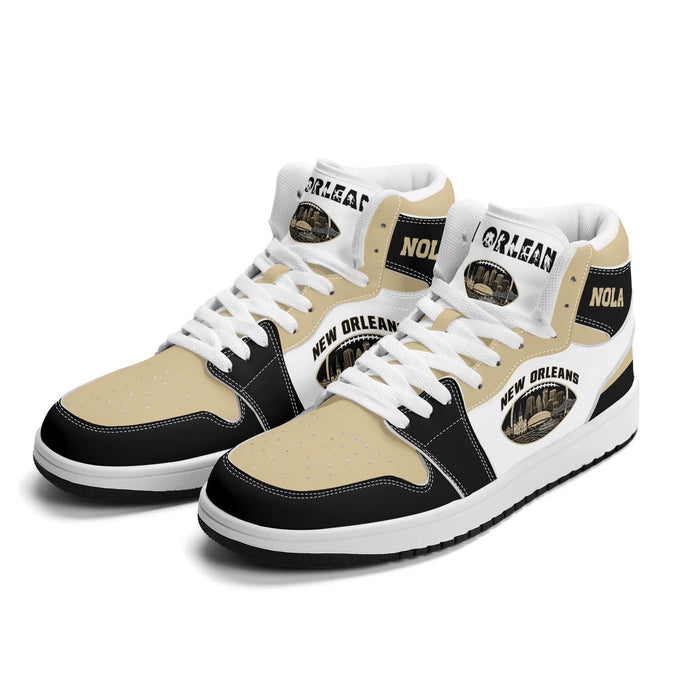 New Orleans Football-Inspired High Top Sneakers White - Jamrock High