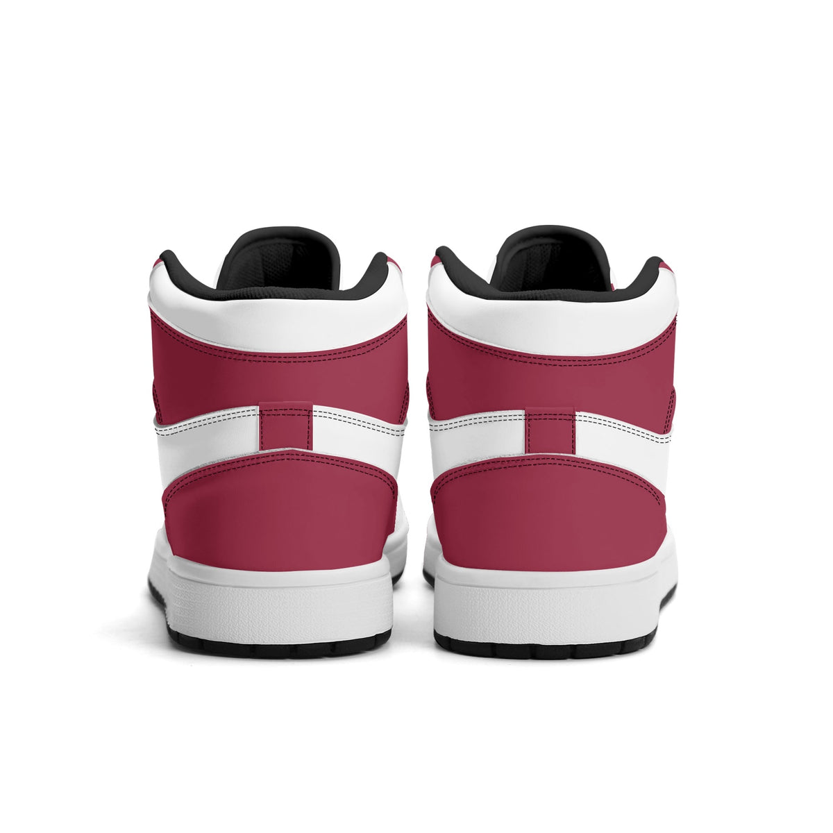 Arizona football-inspired Jamrock High top sneaker in white and cardinal red with a Phoenix skyline football badge and AZ ankle mark