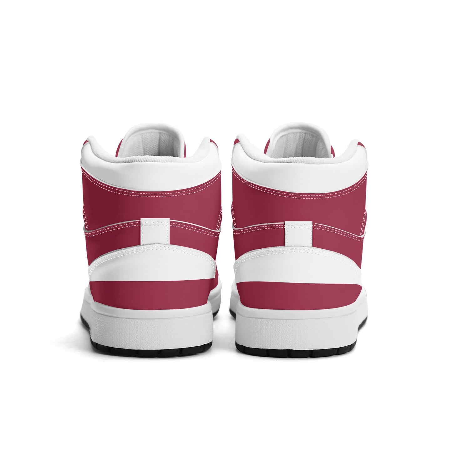 Arizona football-inspired Jamrock High top sneaker in cardinal red with a Phoenix skyline football badge and white mid panel