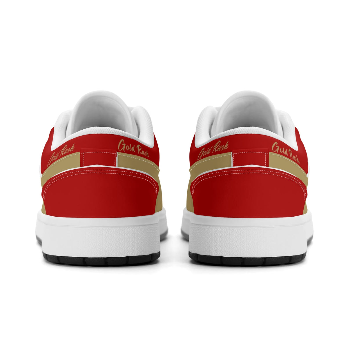San Francisco football Jamrock Low top sneakers in red, gold with football badge with the Golden Gate Bridge over the skyline