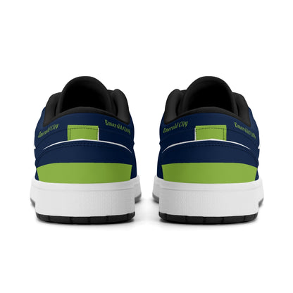 Seattle football Jamrock Low top sneakers in navy, green with football badge with the Space Needle and Mount Rainier