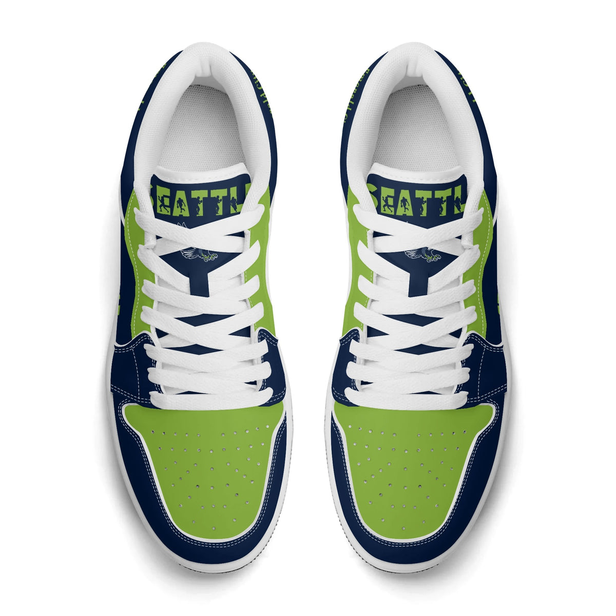 Seattle football Jamrock Low top sneakers in navy, green with football badge with the Space Needle and Mount Rainier