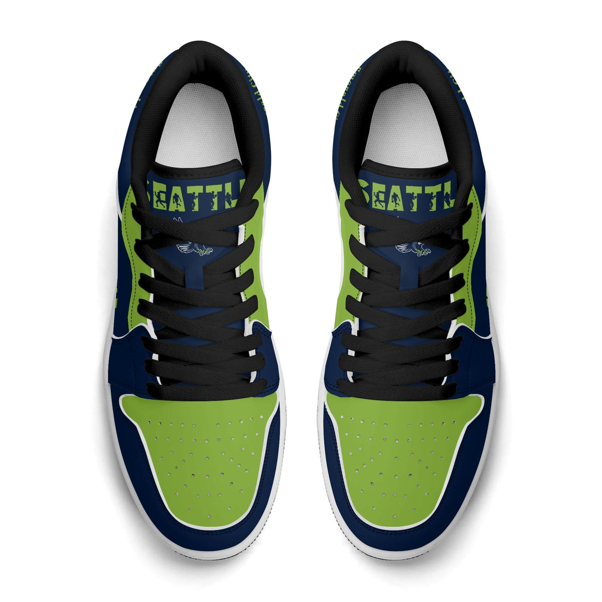 Seattle football Jamrock Low top sneakers in navy, green with football badge with the Space Needle and Mount Rainier
