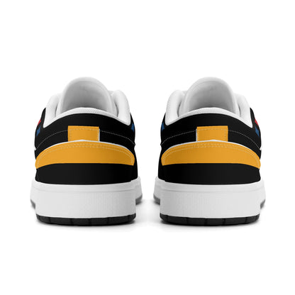 Pittsburgh football Jamrock Low top sneakers in black, gold with football badge with the city skyline over the rivers