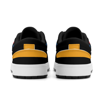 Pittsburgh football Jamrock Low top sneakers in black, gold with football badge with the city skyline over the rivers