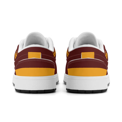 Washington football Jamrock Low top sneakers in maroon, gold with football badge with the Capitol skyline