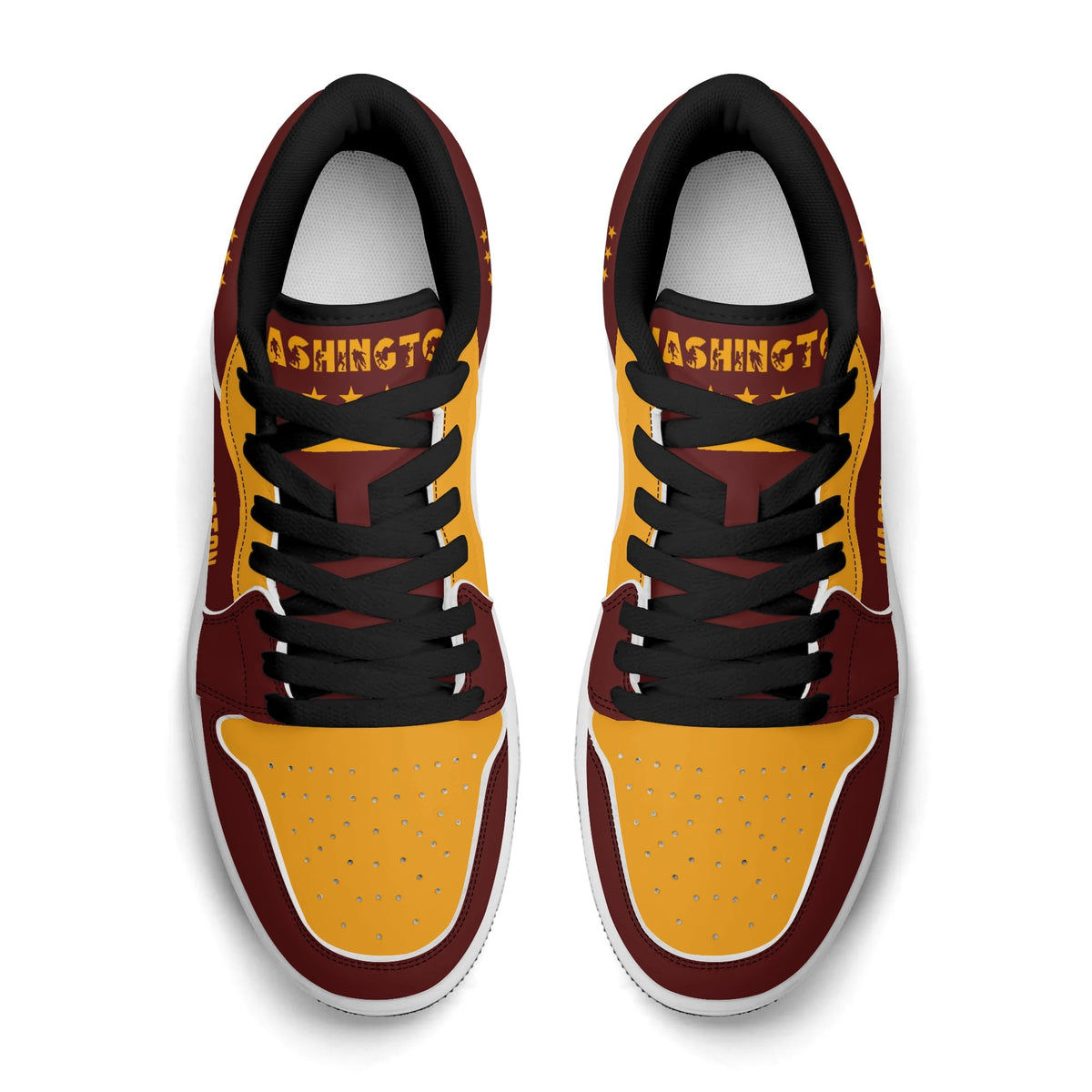 Washington football Jamrock Low top sneakers in maroon, gold with football badge with the Capitol skyline