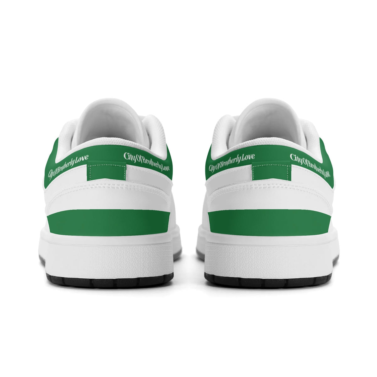 Philadelphia football Jamrock Low top sneakers in green, white with bold city mascot graphic on the quarter panel