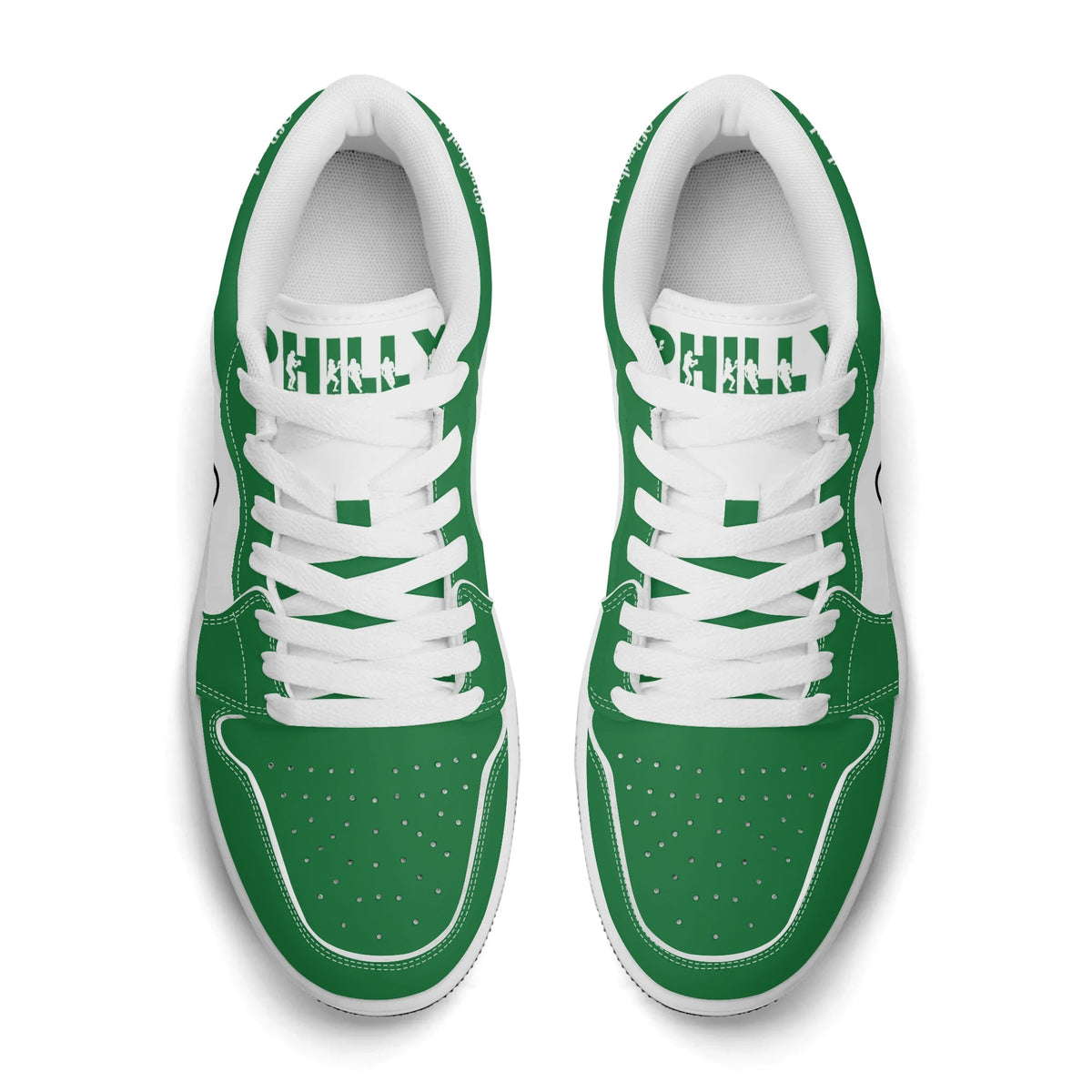 Philadelphia football Jamrock Low top sneakers in green, white with bold city mascot graphic on the quarter panel