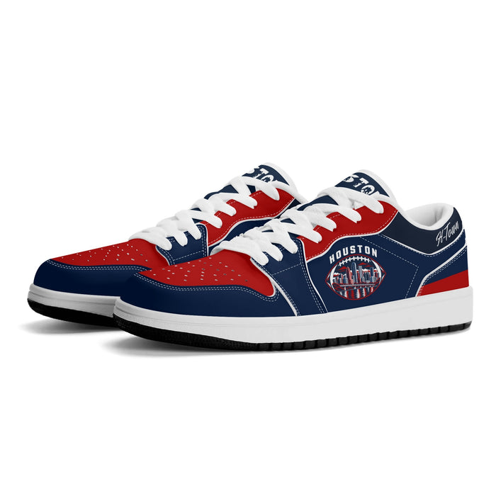 Houston Football-Inspired Low Top Sneakers Navy & Red - Jamrock Low