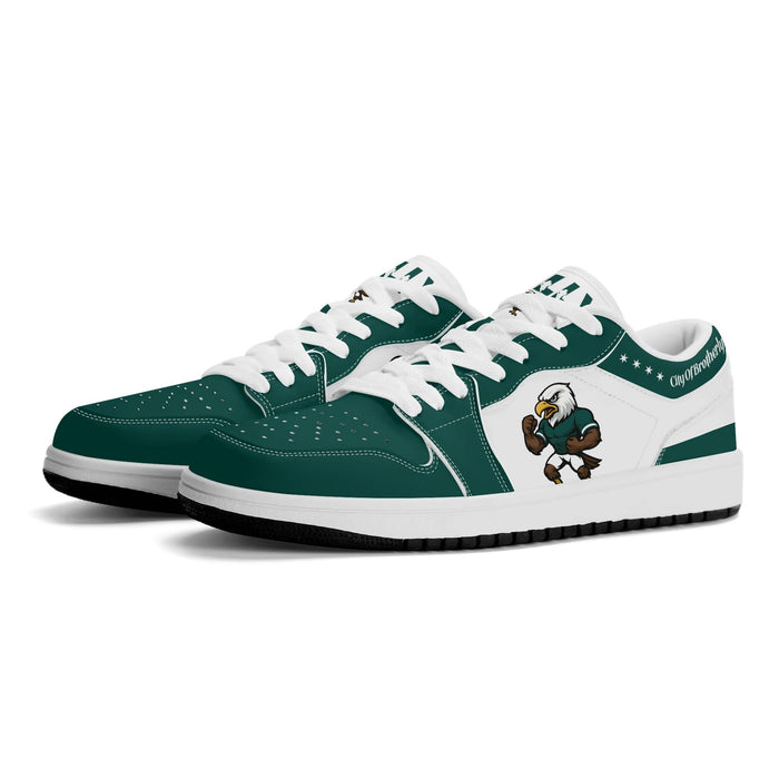Philadelphia Football-Inspired Low Top Sneakers Midnight Green Mascot - Jamrock Low