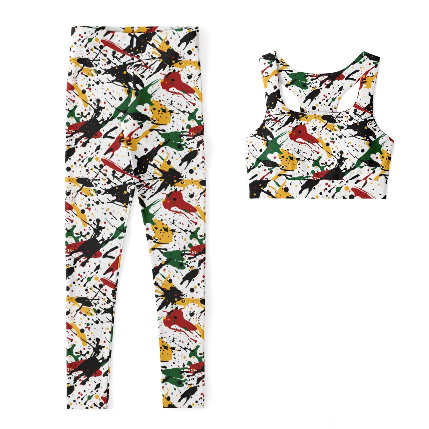 Rasta Padded Sports Bra & Leggings Set