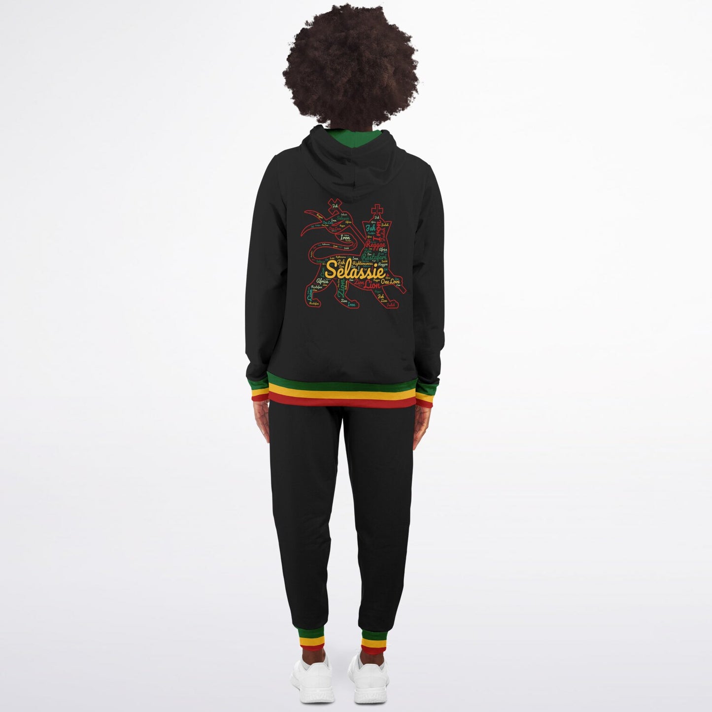 Rasta Casual Zip Up Hoodie & Jogger Set