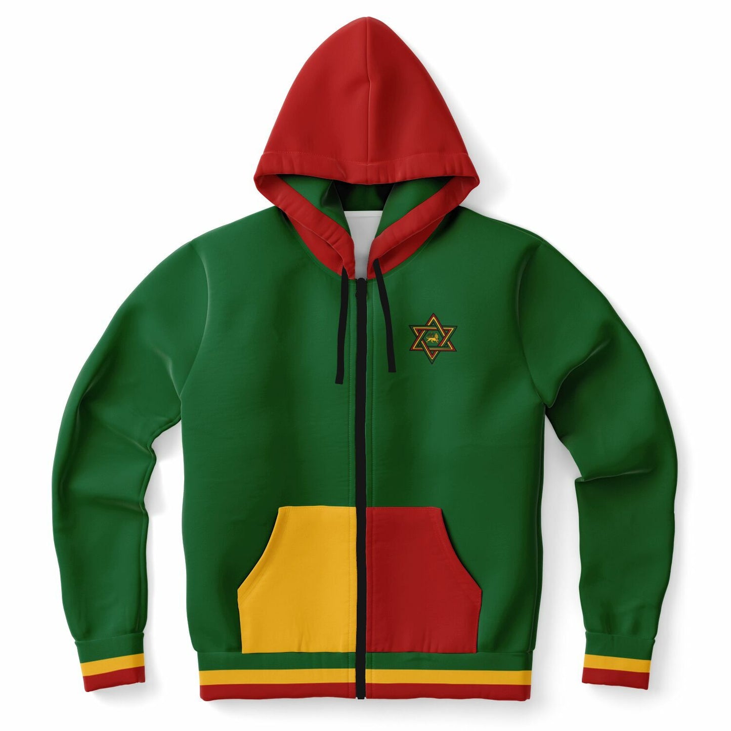 Rasta Lion Of Judah Athletic Zip Up Hoodie