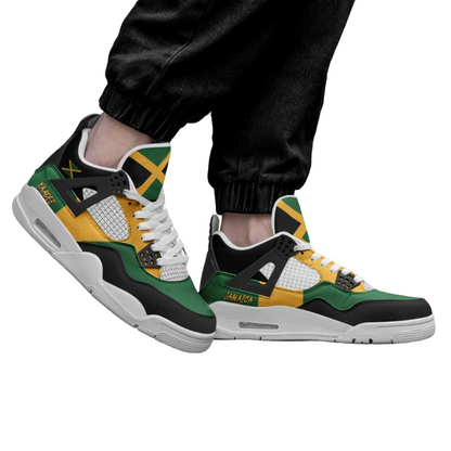Jamaica Flag Shoes - Rebel Sole Mid Top Sneakers - Yaadie Pride
