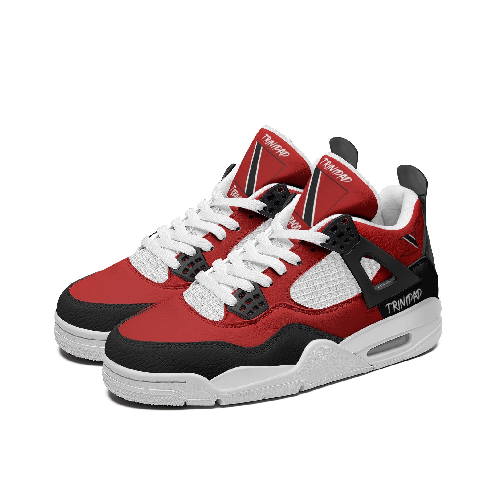 Trinidad and Tobago flag shoes with red black and white design - image 1