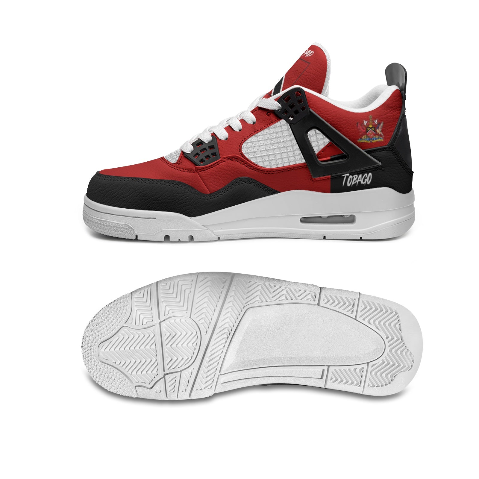 Trinidad and Tobago flag shoes with red black and white design - image 5