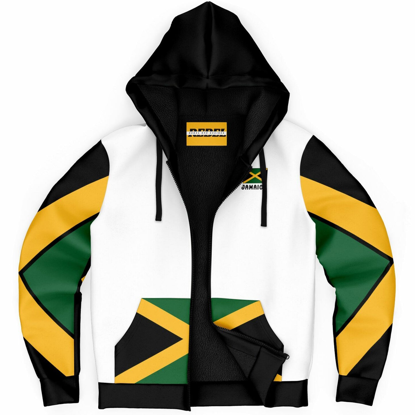 Jamaica Fleece Lined Zip Up Hoodie