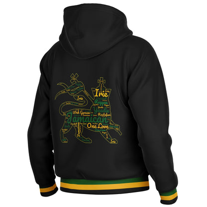 Jamaica Lion Of Judah Hooded Baseball Jacket