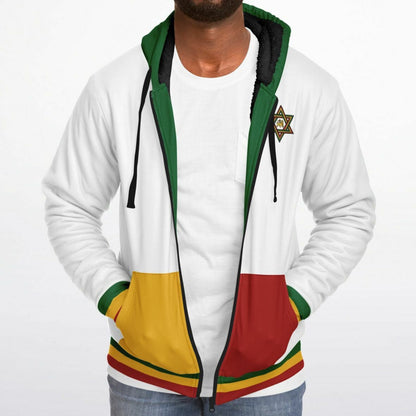 Rasta Fleece Lined Zip Up Hoodie