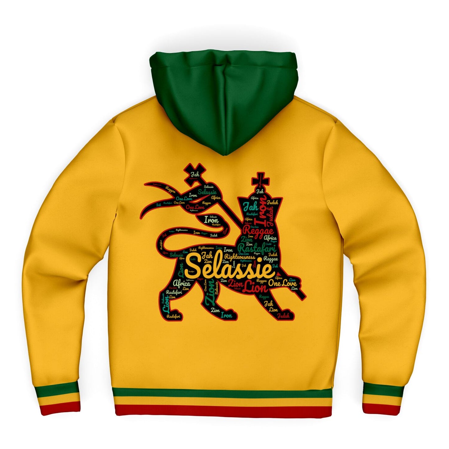 Rasta Fleece Lined Zip Up Hoodie