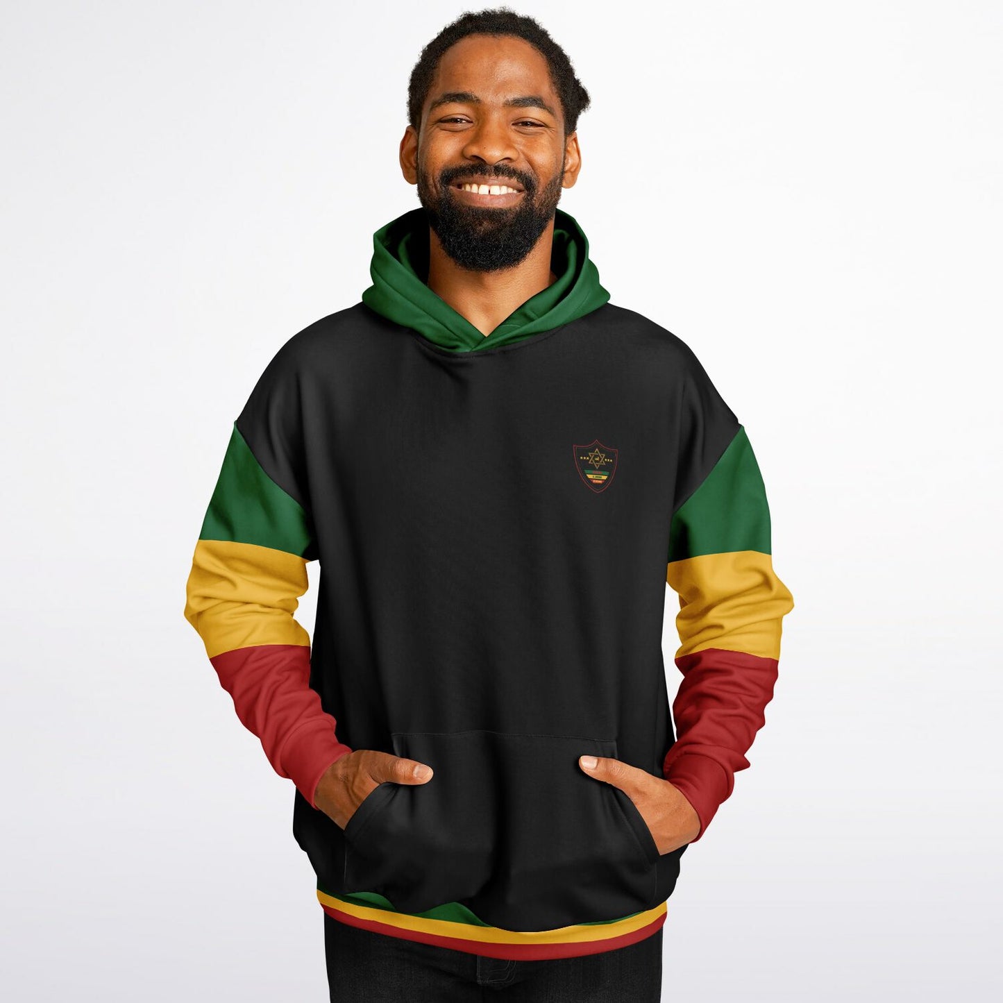 Rasta Heavyweight Pull Over Hoodie