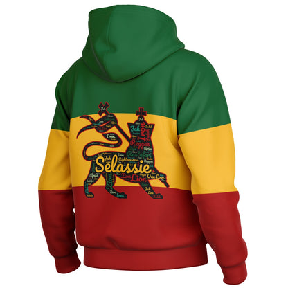 Rasta Lion Of Judah Hooded Baseball Jacket