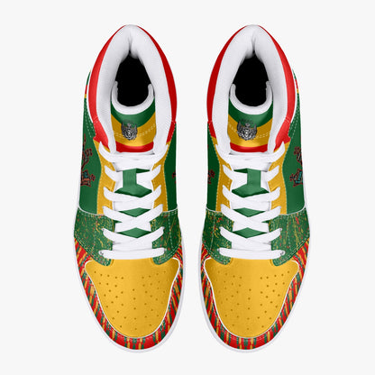 Rasta Shoes Lion of Judah Hightop Basketball Sneakers - Green