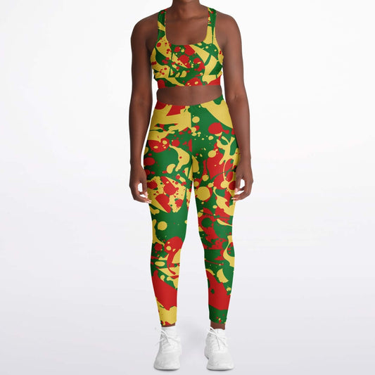 Rasta Padded Sports Bra & Leggings Set