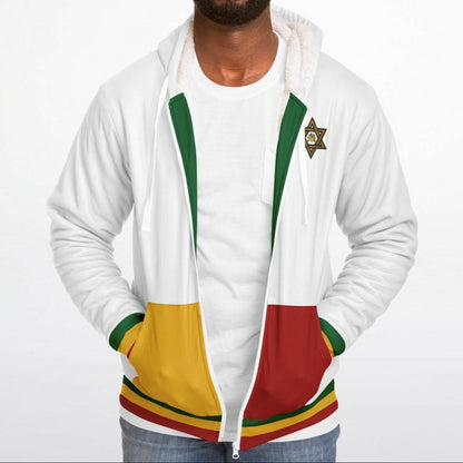 Rasta Fleece Lined Zip Up Hoodie