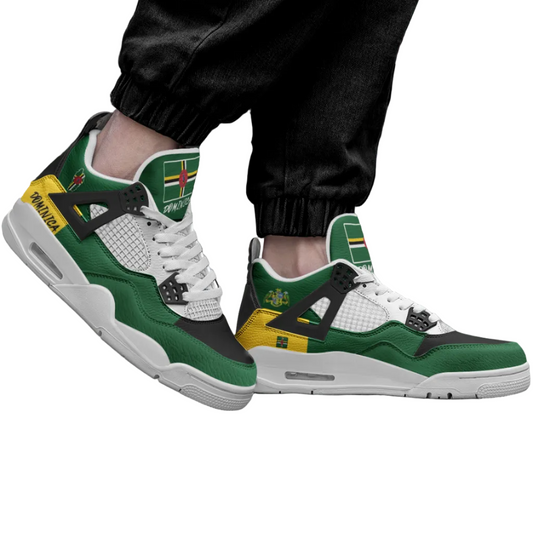 Dominica Flag Shoes - Rebel Sole Mid Top Sneakers - Nature Isle Pride