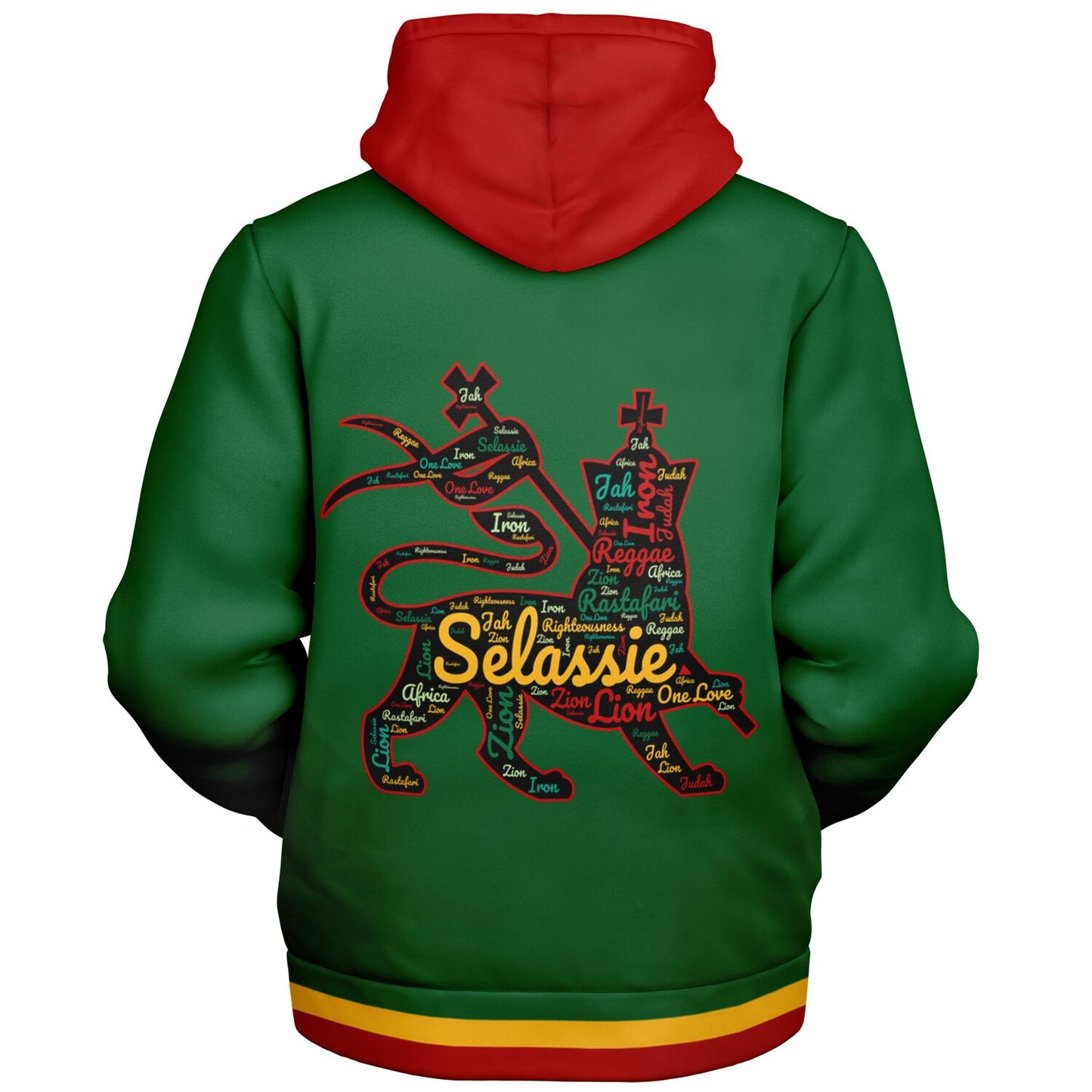 Rasta Fleece Lined Zip Up Hoodie