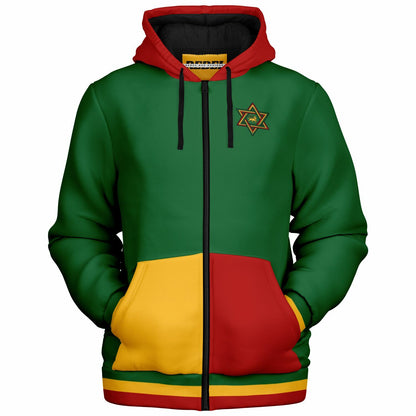 Rasta Fleece Lined Zip Up Hoodie