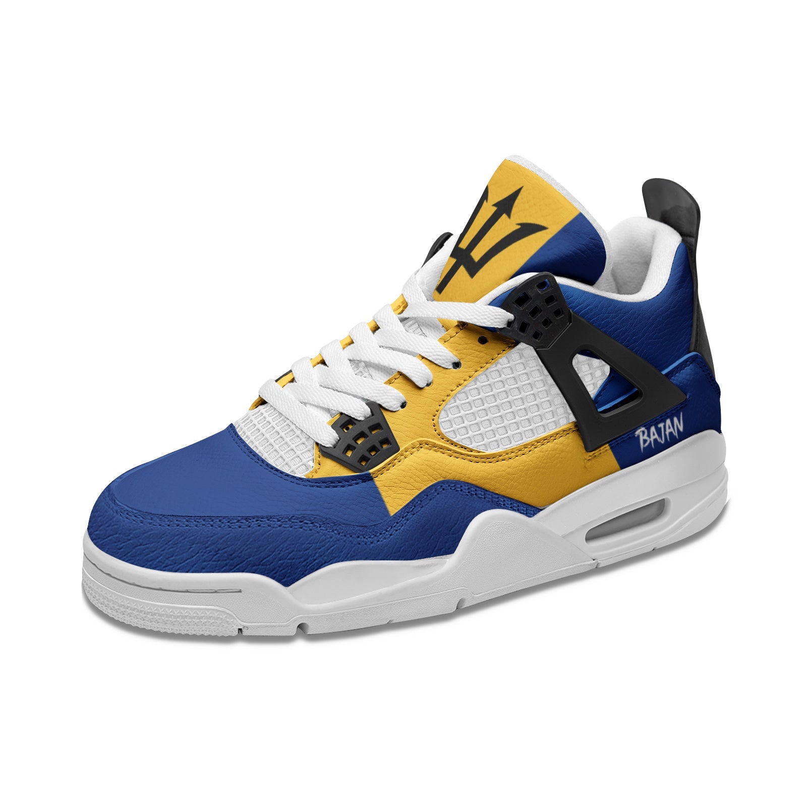 Barbados flag shoes with blue yellow and black Bajan design - image 3