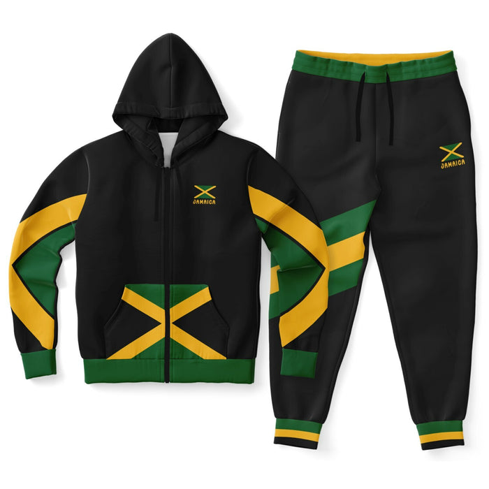 Jamaica Zip Hoodie & Jogger Set - Irie Stripe Black
