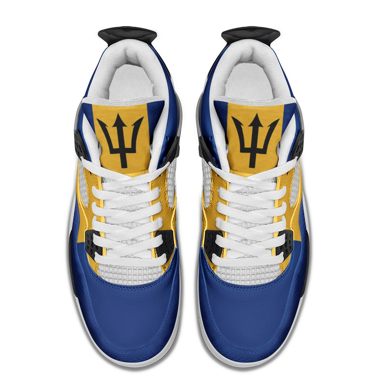 Barbados flag shoes with blue yellow and black Bajan design - image 4