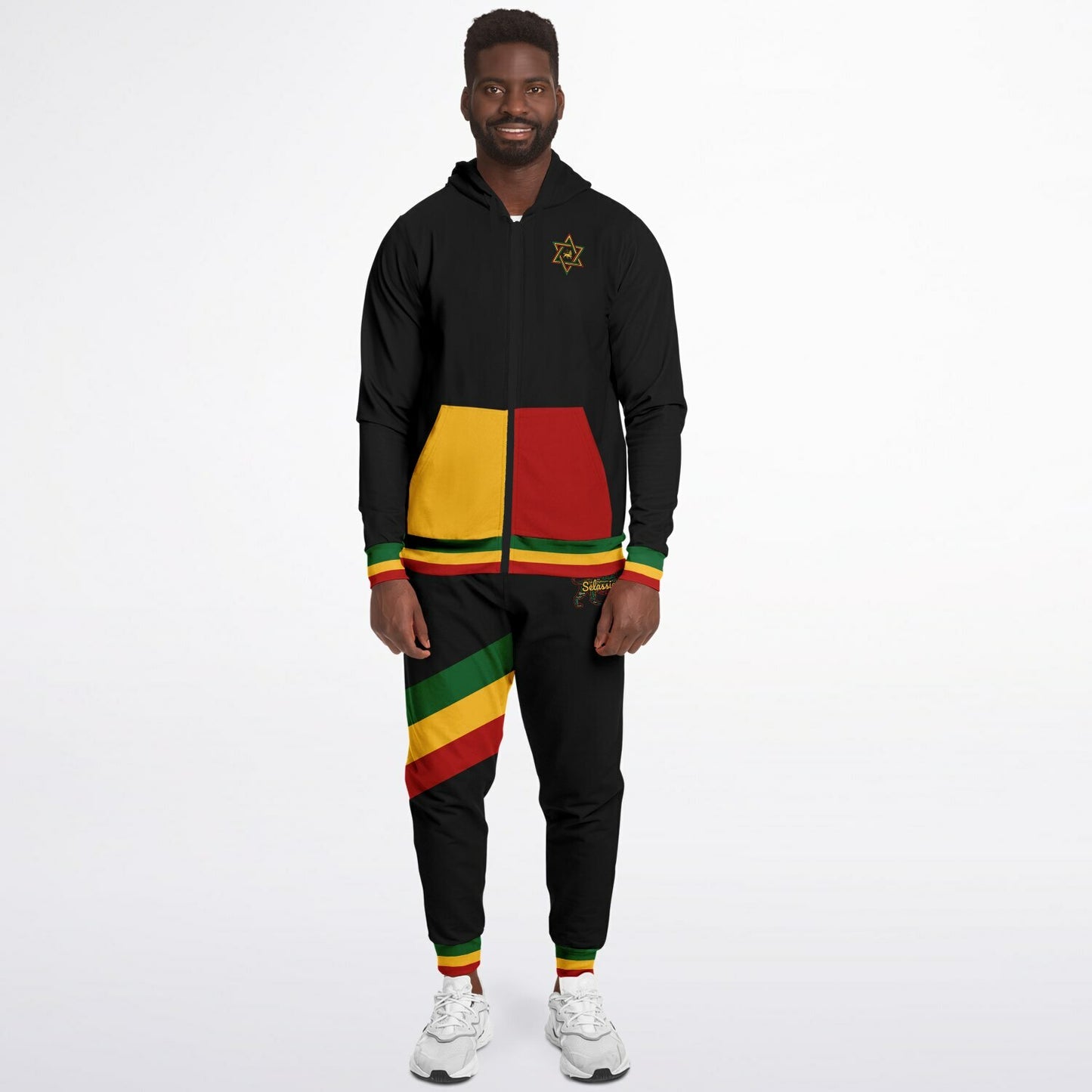 Rasta Casual Zip Up Hoodie & Jogger Set