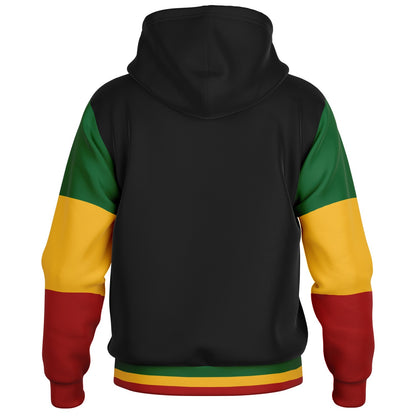 Rasta Hooded Baseball Jacket Black