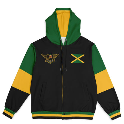 Jamaica Map Hooded Baseball Jacket