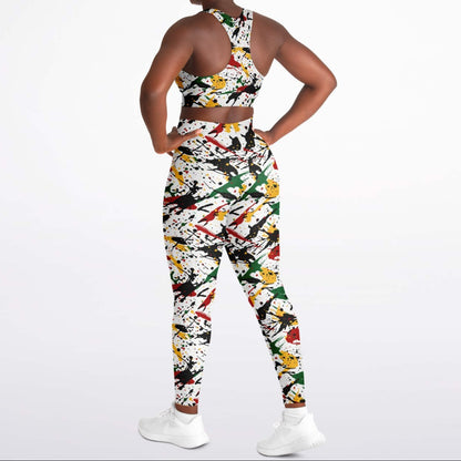 Rasta Padded Sports Bra & Leggings Set