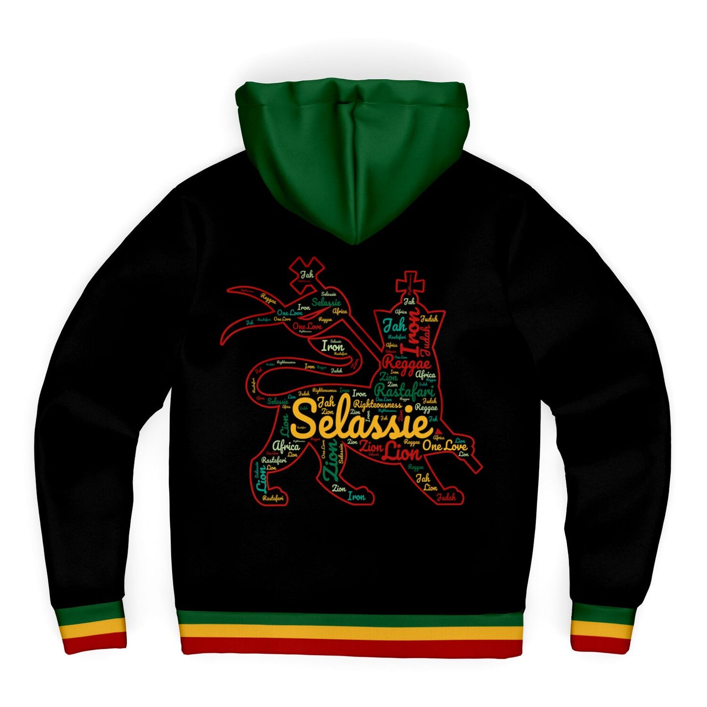 Rasta Fleece Lined Zip Up Hoodie