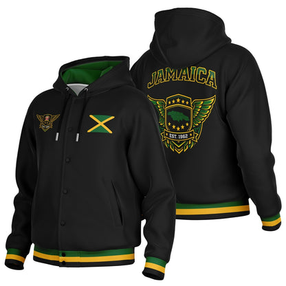 Jamaica Crest Hooded Baseball Jacket