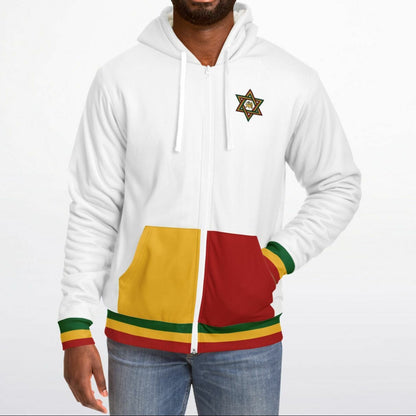 Rasta Fleece Lined Zip Up Hoodie