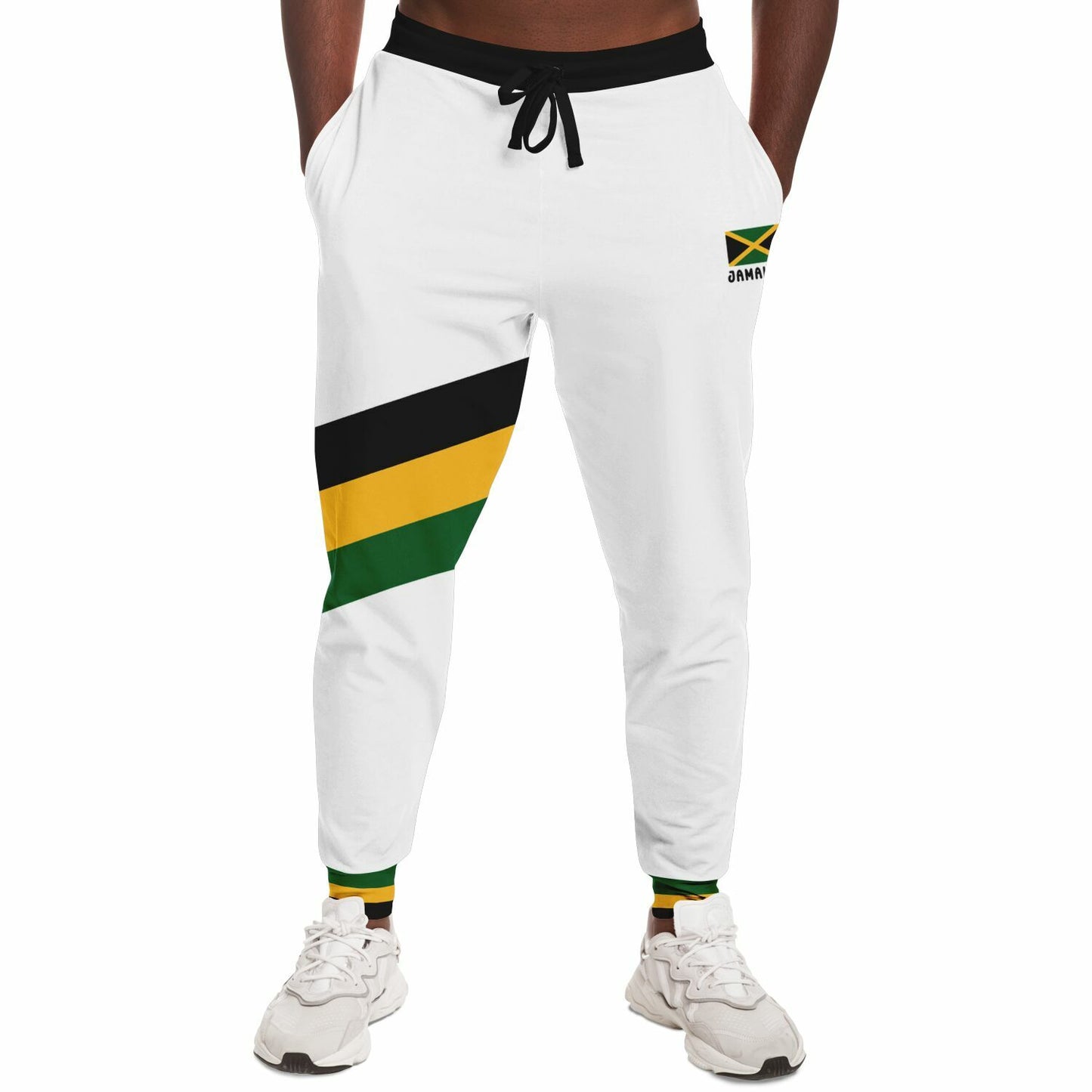 Jamaica Casual Joggers Pants - White Black