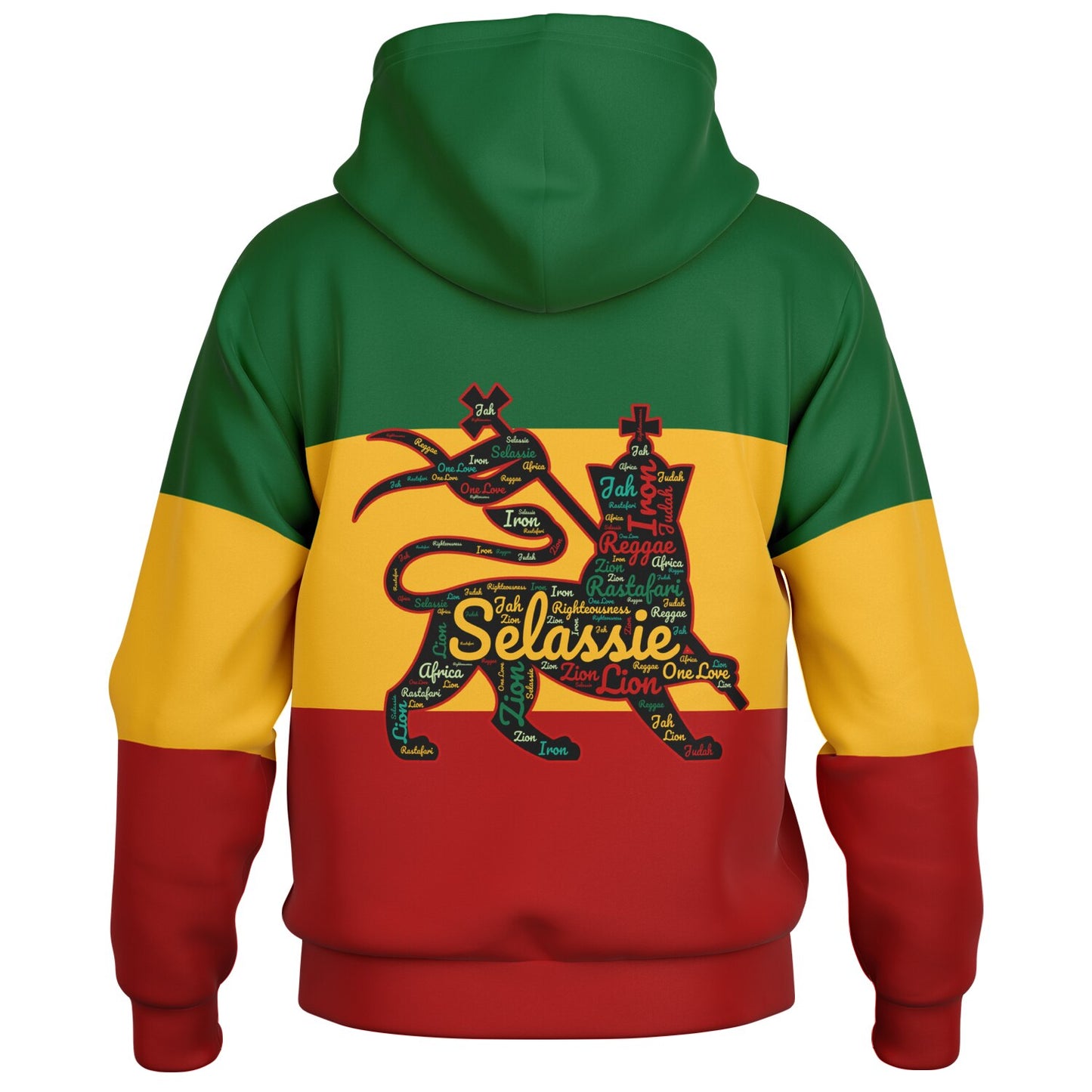 Rasta Lion Of Judah Hooded Baseball Jacket