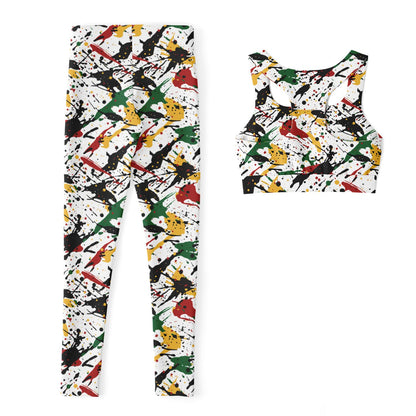 Rasta Padded Sports Bra & Leggings Set