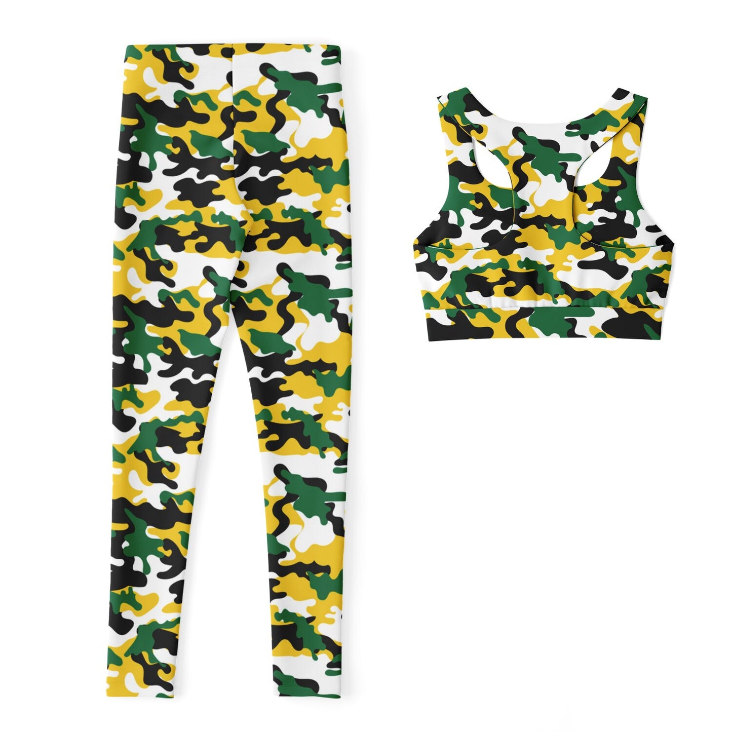 Jamaica Camo Padded Sports Bra & Leggings Set